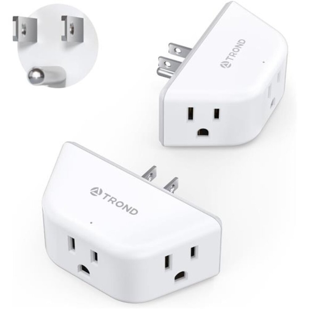 Multi Plug Outlet Extender 2 Pack - Electrical Wall Outlet Splitter,3 Way Outlet